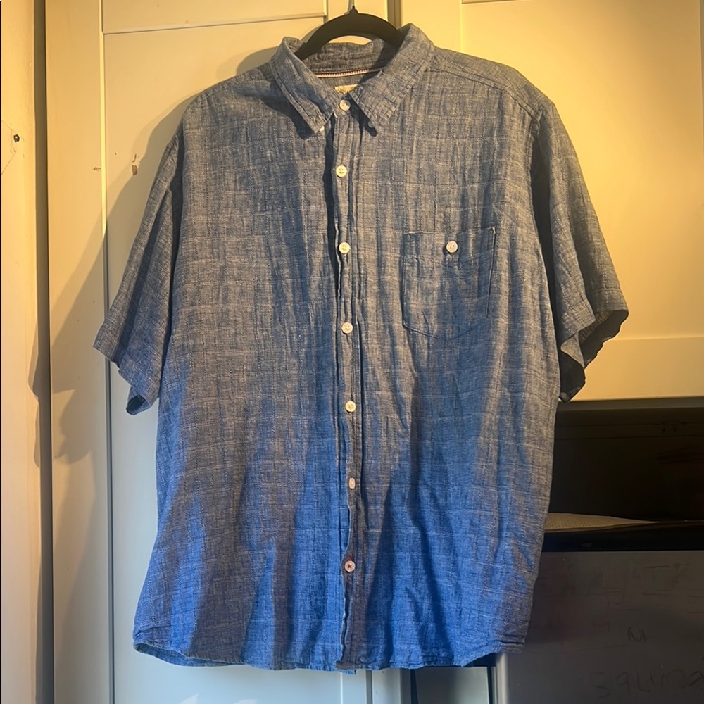 Weatherproof Blue Casual Button Down Shirt Relaxed Fit